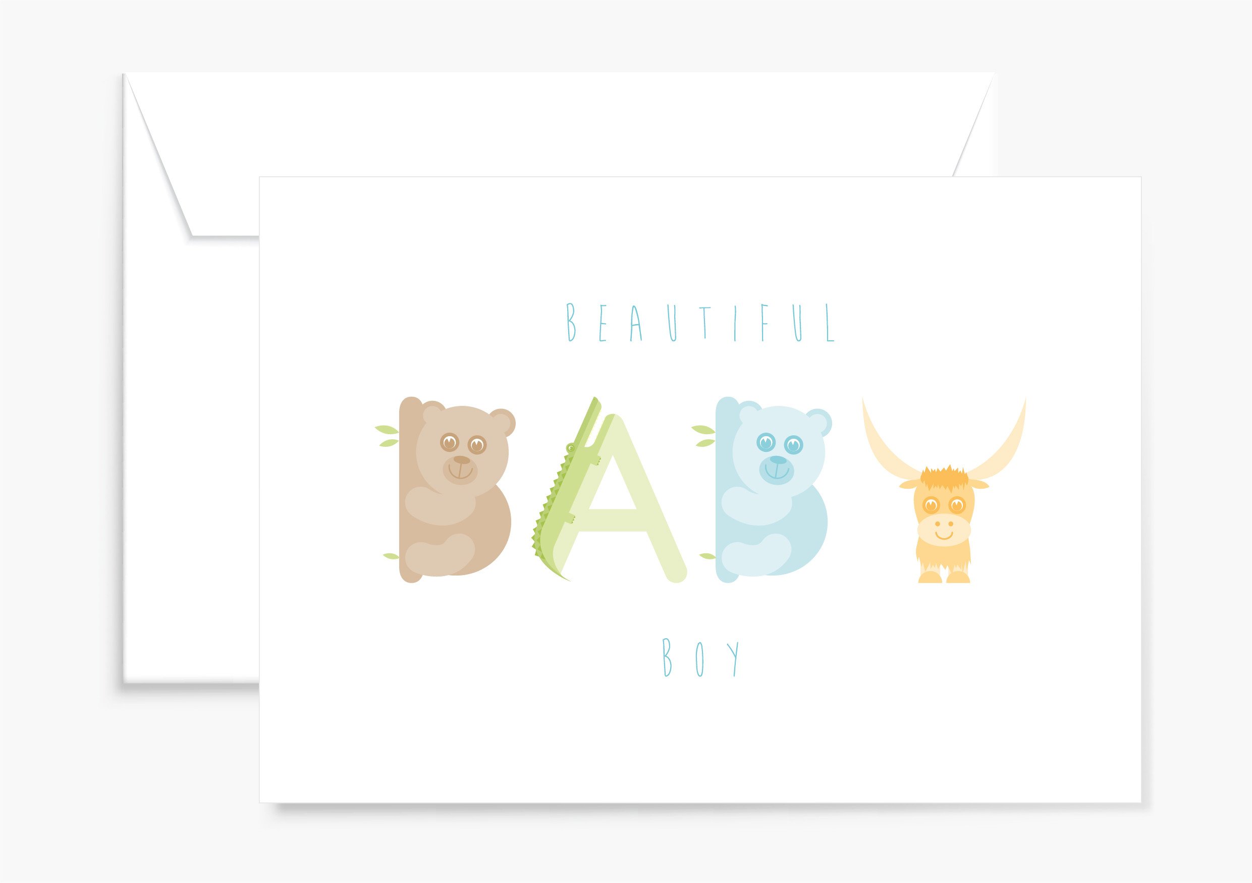 Baby boy card - Alphanimals